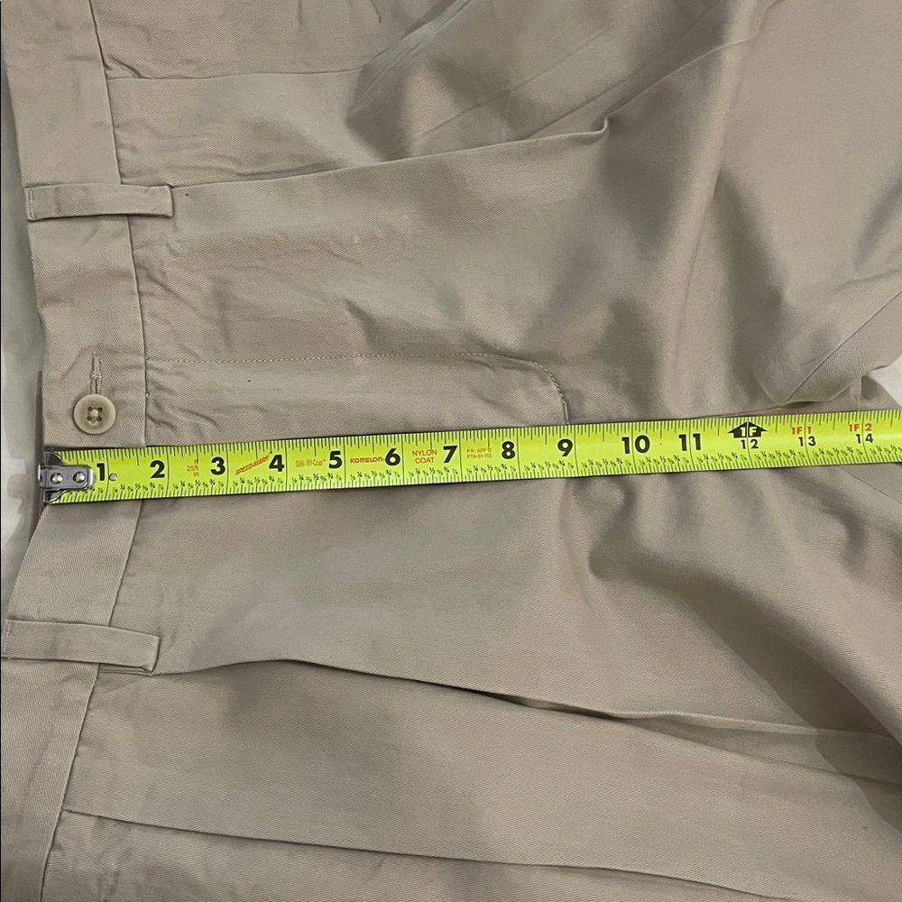 Nautica Khaki Cotton Twill Pleated Pants Mens Size 36x30 Work Preppy - Picture 7 of 13